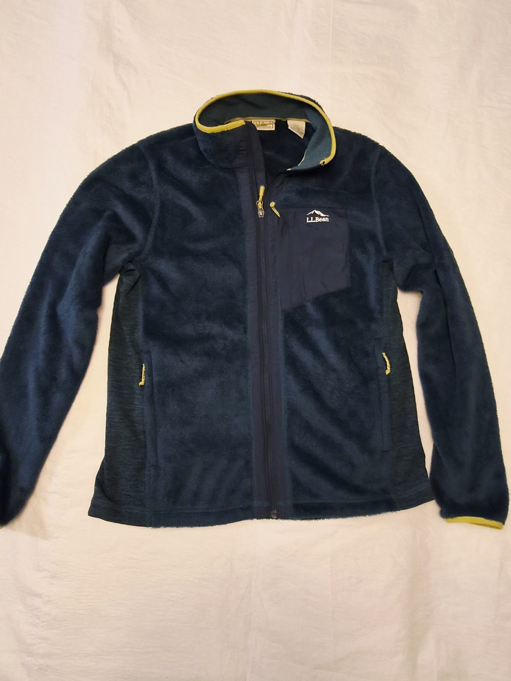 L.L. Bean Navy Fleece Jacket with Yellow Trim